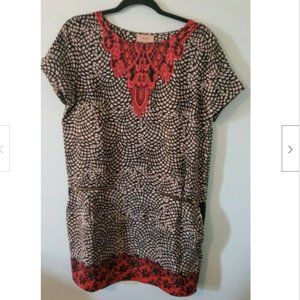 Anthro Kachel 6 Silk Lace Accent Tunic Dress